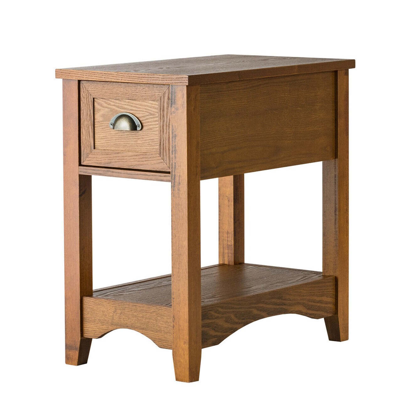 Contemporary Chair Side End Table Compact Table W/ Drawer Nightstand Espresso/Tawny/Walnut
